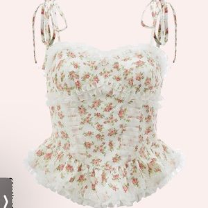 FLORAL CROP TOP CORSET STYLE SHEIN